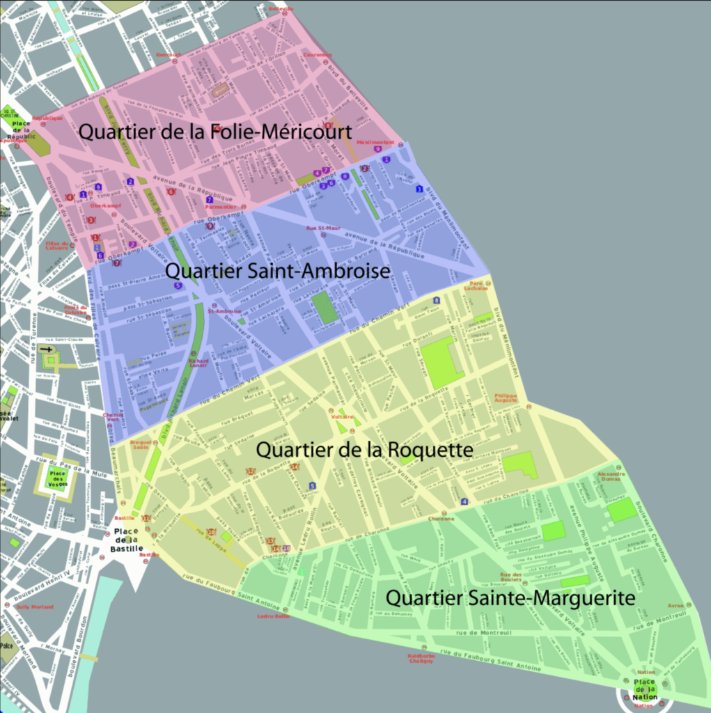 Carte quartier 11e Paris